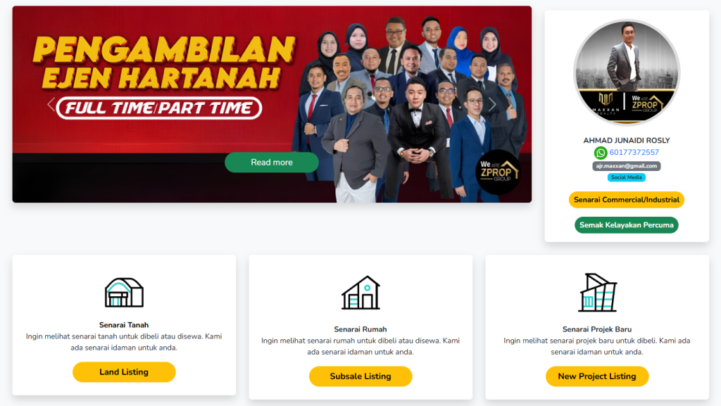 Ejen hartanah mesra pelanggan dan berpengalaman luas dalam pasaran hartanah. Dapatkan khidmat nasihat hartanah hari ini